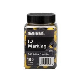 100 round case of SABRE ID Marking 68 caliber projectiles.